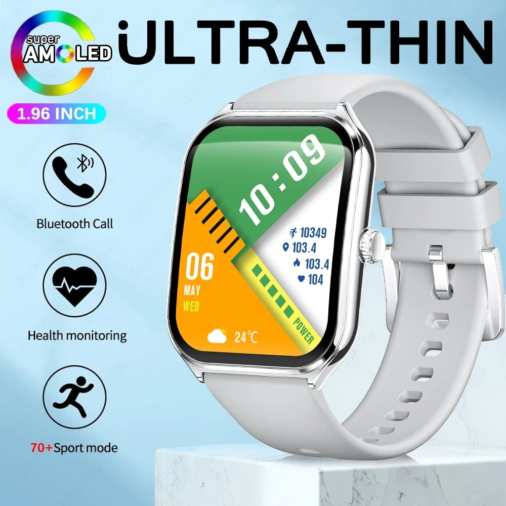 For Xiaomi New Ultra Thin Smart Watch Men AMOLED Ultra HD Heart Rate Sports Bracelet Always Display Time BT Calling Smartwatch