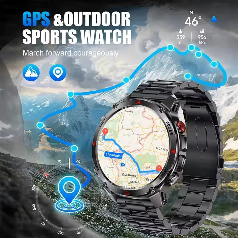 For HUAWEI Built-in GPS&Compass Military smart watches for men 1.46" HD AMOLED Swim Sport Fitness Waterproof BT Call Smartwatch