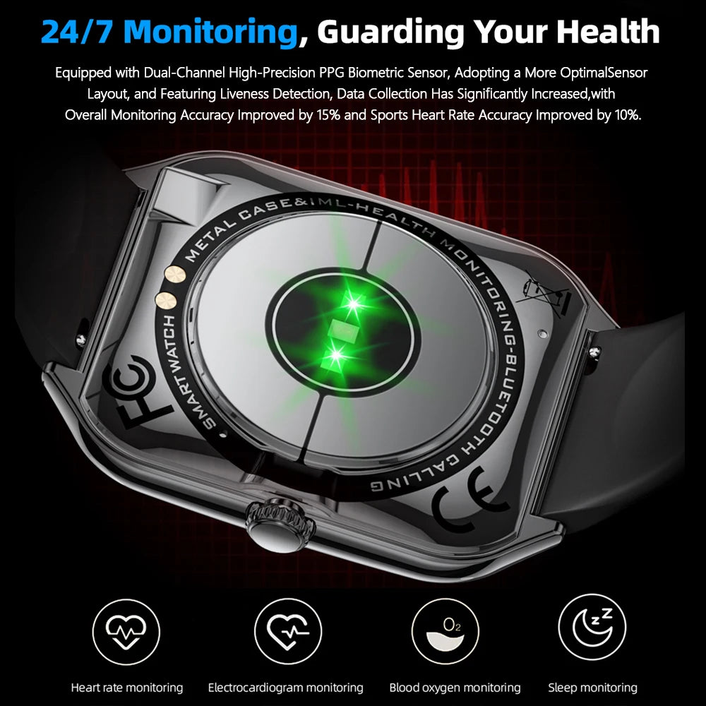 For Xiaomi New Ultra Thin Smart Watch Men AMOLED Ultra HD Heart Rate Sports Bracelet Always Display Time BT Calling Smartwatch