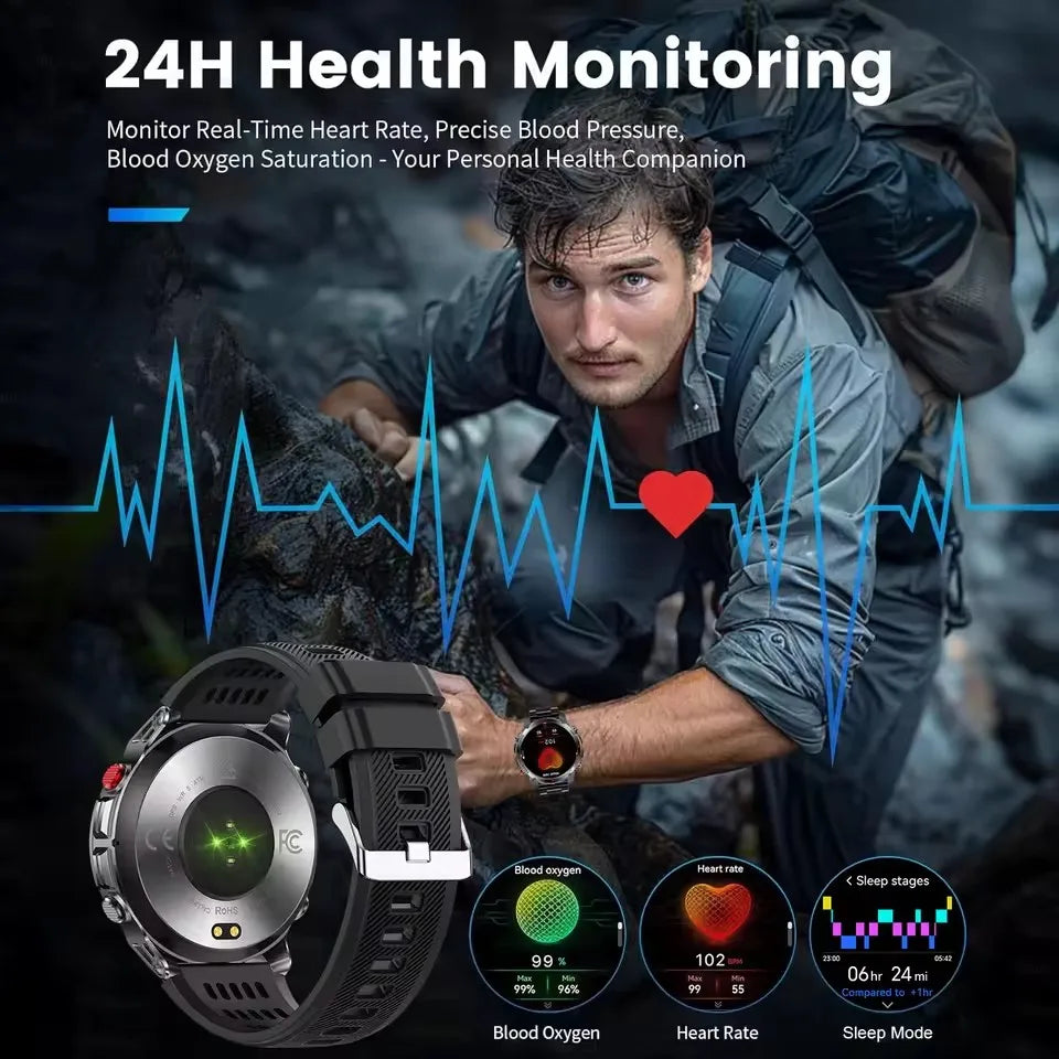 For HUAWEI Built-in GPS&Compass Military smart watches for men 1.46" HD AMOLED Swim Sport Fitness Waterproof BT Call Smartwatch