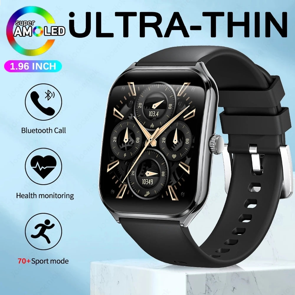 For Xiaomi New Ultra Thin Smart Watch Men AMOLED Ultra HD Heart Rate Sports Bracelet Always Display Time BT Calling Smartwatch
