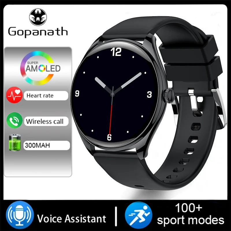 2024 Luxury Women's AMOLED HD Screen Smartwatch Bluetooth Call Connection Phone Men's Watch Health Monitor Sports SmartwatchNew
