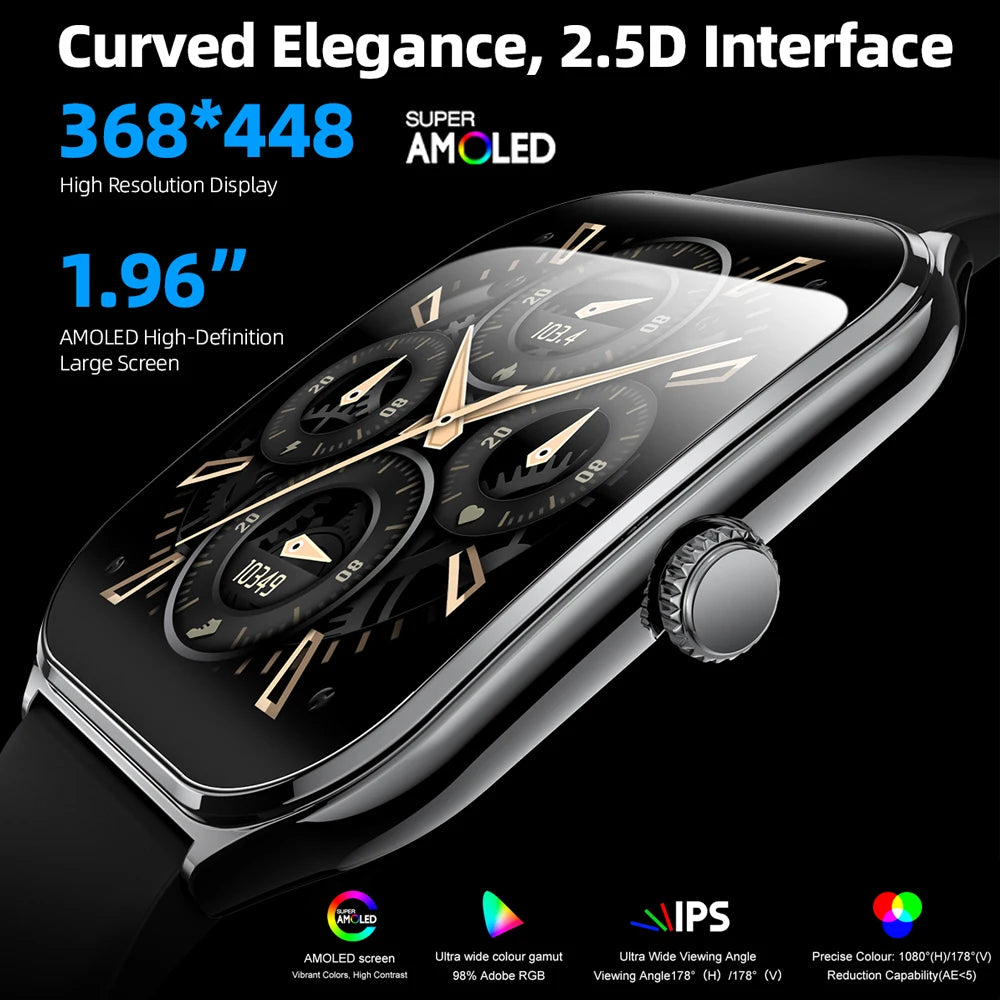 For Xiaomi New Ultra Thin Smart Watch Men AMOLED Ultra HD Heart Rate Sports Bracelet Always Display Time BT Calling Smartwatch