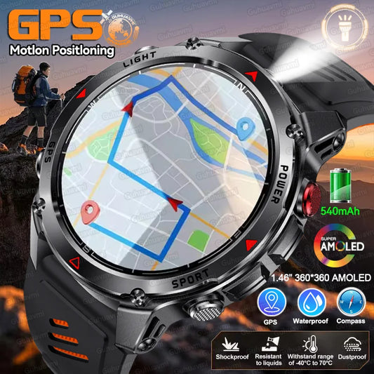 For HUAWEI Built-in GPS&Compass Military smart watches for men 1.46" HD AMOLED Swim Sport Fitness Waterproof BT Call Smartwatch