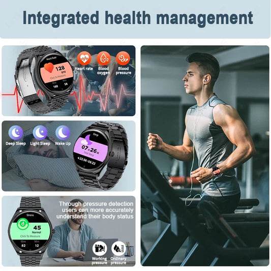 2024 Luxury Women's AMOLED HD Screen Smartwatch Bluetooth Call Connection Phone Men's Watch Health Monitor Sports SmartwatchNew