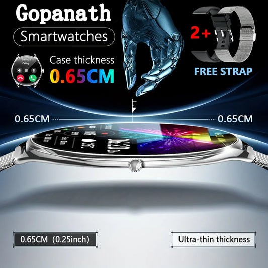 2024 Luxury Women's AMOLED HD Screen Smartwatch Bluetooth Call Connection Phone Men's Watch Health Monitor Sports SmartwatchNew