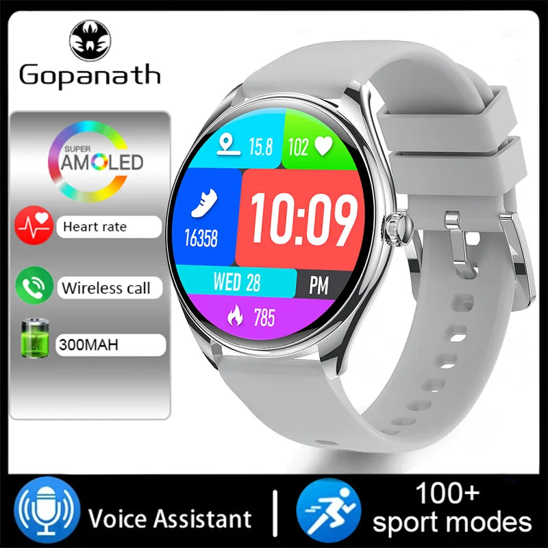 2024 Luxury Women's AMOLED HD Screen Smartwatch Bluetooth Call Connection Phone Men's Watch Health Monitor Sports SmartwatchNew